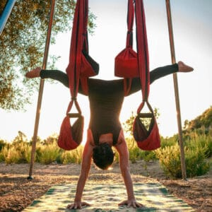 The Althea yoga hammock outdoor yoga practice