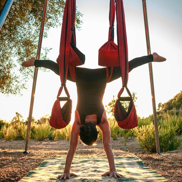 The Althea yoga hammock outdoor yoga practice