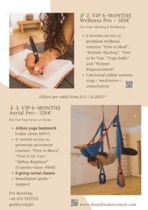 Wellness courses online and aerial yoga classes